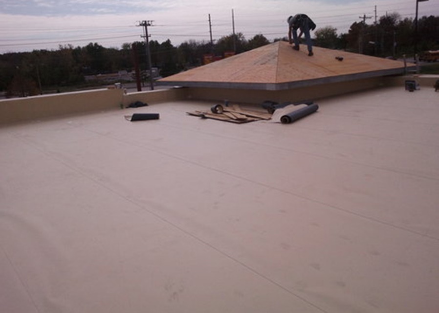 new roof on a commercial building
